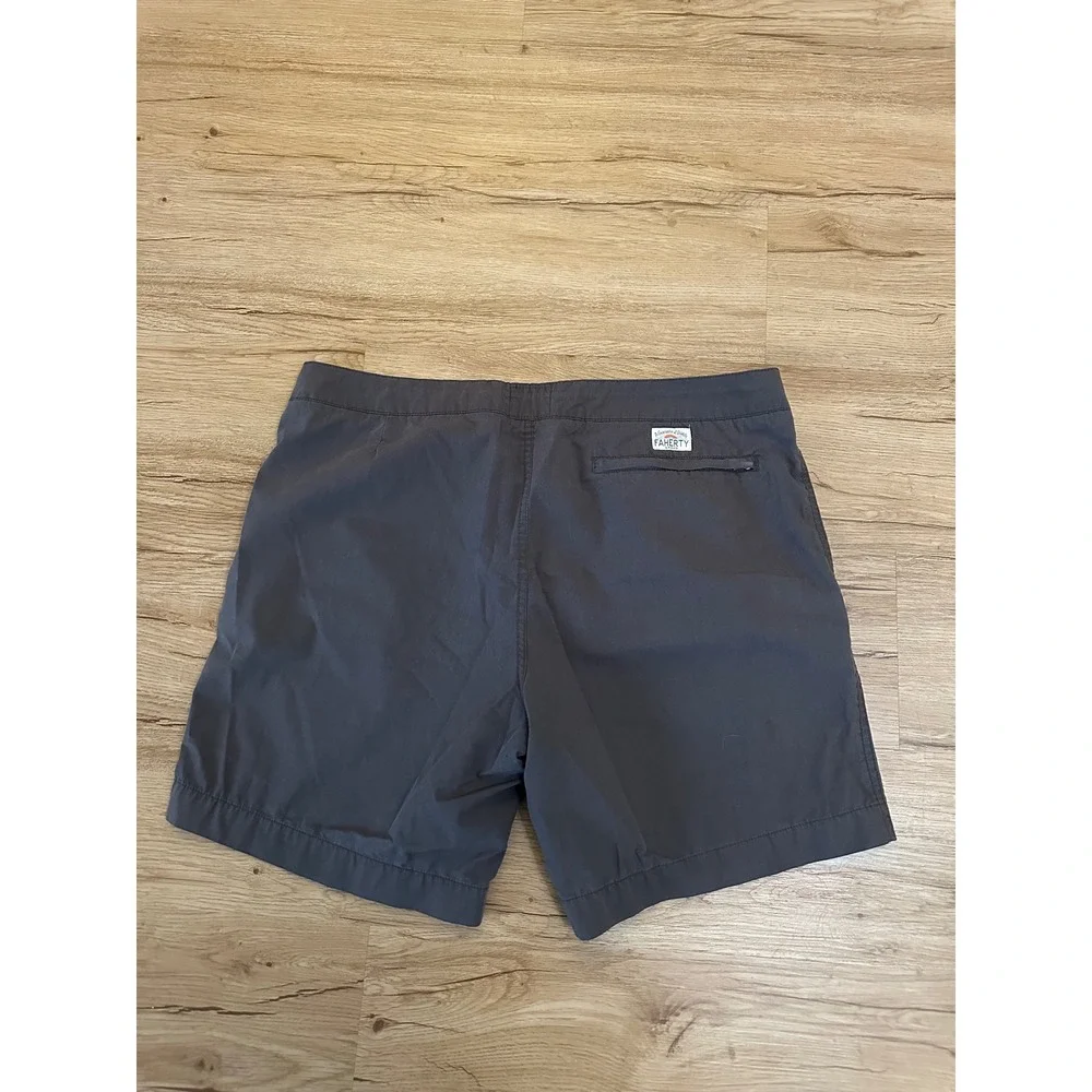 Faherty All Day Shorts Mens 36 Charcoal Gray Stretch Performance Drawstring
